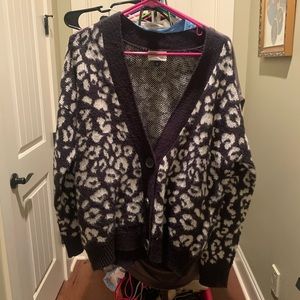 Oversized cheetah cardigan